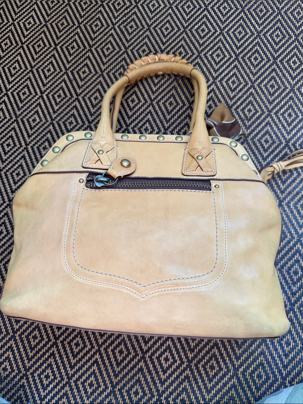 Vintage Y2K Coach 11977 Thompson Vachetta studded whipstitch bag - Picture 3 of 16
